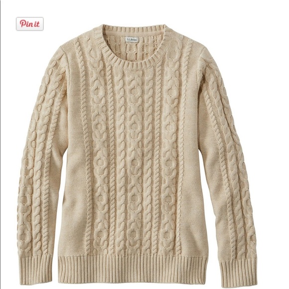 L.L. Bean Sweaters - L.L.Bean cream cable knit cotton sweater